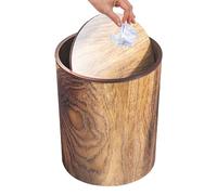 Biniveil Cubo De Basura Retro Con Tapa Abatible, Papelera Con Tapa Batiente Y Acabado En Madera, Basurero Para Debajo Del Mostrador Garaje Oficinas Baño Cocina Dormitorio