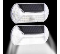 Biniveil Luces Solares Exteriores - Luces Solares con Detección de Cuerpo Humano | Lámpara Resistente Al Clima 2 Unidades Farolillo Ahorro Energía Para Paisaje Patio Jardín Senda