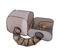 Biniveil Parque para Gatos - Portátil con Túnel Perimetral,Valla Plegable de Malla Transpirable Oxford para Jardín y Patio