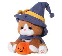 Biniveil Peluche De Gato Halloween | Gata Bruja con Sombrero y Capa - Tierno Muñeco de Gatito 25 cm para Niños Niñas Bebés,Cumpleaños Fiesta Infantil Regalo para Bebés
