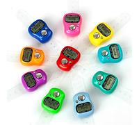 Binky Contador de dedos, 10 unidades de mini LCD reiniciables, pantalla electrónica de 5 dígitos, contador de mano, contador manual de golf, anotador de números mecánico, clicker de palma mecánico