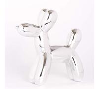 BINLIN Escultura Estatua Decoraciones Lindo Pequeño Globo Perro Resina Artesanía Escultura Regalos Pastel Hornear Decoraciones para El Hogar Fiesta Postre Escritorio Adorno Dos Estilos, Plata