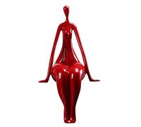 BINLIN Scultura Statua Regalo Fat Lady Statue Yoga Figure Art Sculpture Creative Female Character Art & Office, Red
