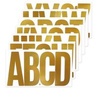 BINLINHONGO 78 calcomanías grandes del alfabeto, 14 hojas de vinilo autoadhesivas de 6 pulgadas para buzón, puertas, camiones, decoración de aula y exteriores, color dorado
