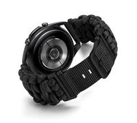 BINLUN 18MM Correa de Reloj Nylon Paracord Liberación Rápida Trenzada Correa de Repuesto para SmartWatch Deportivo Hebilla Negra/Plata Compatible con Garmin/Compatible con Samsung Galaxy(Negra)