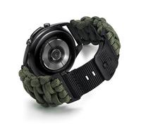 BINLUN 18MM Correa de Reloj Nylon Paracord Liberación Rápida Trenzada Correa de Repuesto para SmartWatch Deportivo Hebilla Negra/Plata Compatible con Garmin/Samsung Galaxy(Verde Militar)