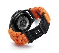 BINLUN 18MM Correa de Reloj Nylon Paracord Liberación Rápida Trenzada Correa de Repuesto para SmartWatch Deportivo Hebilla Negra/Plata Compatible con Garmin/Compatible con Samsung Galaxy(Naranja)