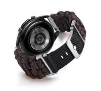 BINLUN 22MM Correa de Reloj Nylon Paracord Liberación Rápida Trenzada Correa de Repuesto para SmartWatch Deportivo Hebilla Negra/Plata Compatible con Garmin/Compatible con Samsung Galaxy(Marrón)