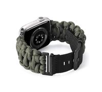 BINLUN Correa Compatible con Apple Watch Paracord 550 42mm/44mm/45mm/46mm Estilo Militar Correa Deportiva Nailon Resistente Repuesto para iWatch 10/9/8/7/6/5/4/3/2/1/SE Hombres Mujeres(Verde Militar)