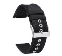 BINLUN Correas de Reloj de Lona de Liberación Rápida Correa Reloj de Tela 18mm 20mm 22mm 24mm Reemplazo Correas para Relojes de Hombre y Mujer con Hebilla Plateada/Negra