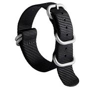 BINLUN Nylon Correa de Reloj de Nailon Military G10 Premium Ballistic Multicolor Bandas para Hombres Mujeres 18 mm 19 mm 20 mm 21 mm 22 mm 23 mm 24 mm con Hebilla de Acero Inoxidable Plateado/Negro