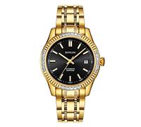 BINLUN Reloj para Hombre Relojes Mecánicos Automáticos Chapados en Oro de 18 Quilates para Hombres Reloj de Pulsera de Negocios de Acero Inoxidable Resistente al Agua con Fecha