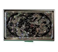 BinNADA Tarjetero de nácar RFID delgado para tarjetas de visita, soporte doble de metal para tarjetas de visita para monedero, cartera de tarjetas de metal, plateado, Carry on 24.4In(6cm) 2.8oz(80g),