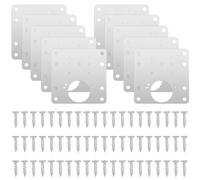 Binnan 10 Piezas Bisagras de Armario, Armario Placa de reparación de bisagras, Inoxidable Hinge Repair Kit, Bisagras Puertas Cocina con Orificio y Tornillos para de Madera Muebles