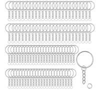 Binnan 100 Piezas 25 mm Anillas para Llaveros, Llaveros de 25 mm con Cadena, Argollas Desmontables, Clave Giratoria Cierres para Artesanías Manualidades DIY