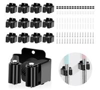 Binnan 12Pcs Soporte para Escobas de Pared, Estante de Trapeador Gratis, Cuelga Escobas Pared de Almacenamiento, Pared Monta para Jardín, Baño, Cocina