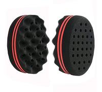 Binnan 2 Pcs Cepillo de Esponja para Cabello Rizos, Grandes Agujeros Cepillo de Pelo Esponja, Esponja Rizador para Afro Pelo, Herramienta de Belleza, Negro