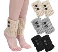 Binnan 3 Pares Calentadores Piernas Mujer, Calentadores de la Pierna Las Mujeres de Moda, Calentadores Piernas Mujer Calcetines de Punto para Botas y Botines