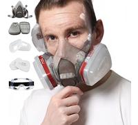 Binnan Máscara Protectora, Respiradores Reutilizables con Filtros y Gafas Protectores, Filtros y Gafas Protectores, Máscara de Polvo para Decoración