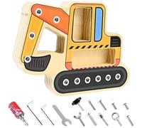 Binnan Tabla de Tornillos de Madera, Tablero Tornillos de Madera Montessori, Juguetes Montessori, Tableros de Tornillos Montessori para Niños y Niñas 3 4 5 6 Años