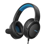 BINNUNE Cascos Gaming, Auriculares Gaming con Micrófono, Premium Stereo, Orejeras Ligero Cómodo, para Ps4 Ps5 Xbox PC NS Tableta Laptop - Azul