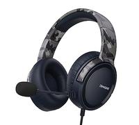 BINNUNE Cascos Gaming, Auriculares Gaming con Micrófono, Premium Stereo, Orejeras Ligero Cómodo, para Ps4 Ps5 Xbox PC NS Tableta Laptop - Camuflaje