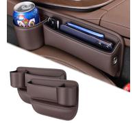 BINNXC 2Pcs Organizador De Huecos para Asiento De Coche para Opel Ascona Astra Astra GTC Calibra, Asiento de Coche Lateral Gap Filler Organizador Bolsillo Lateral Coche,C-Brown