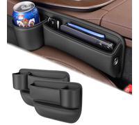BINNXC 2Pcs Organizador De Huecos para Asiento De Coche para Renault Laguna Coupe III (Typ T) DT0 I II, Asiento de Coche Lateral Gap Filler Organizador Bolsillo Lateral Coche,A-Black