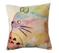 BINNY Beige Volver Algodón Línea 45*45CM Cuadrado Pintado A Mano Colorido Cojines Fundas Encantadora Totoro Chinchilla Conejo Almohada Cubierta Caso Decoración