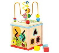 Bino Cubo actividades psicomotriz madera con reloj