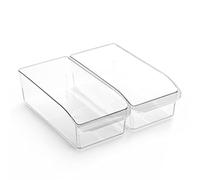 BINO | Plastic Storage Bins, Small | THE CURVE COLLECTION | Multi-Use Organizer Bins | Storage Containers Kitchen, Pantry and Home Organization | Fridge Organizers | Pantry Organization and Storage
