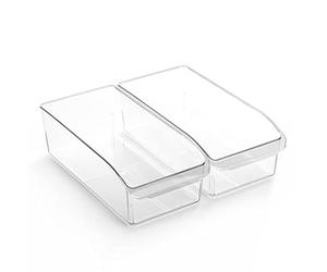 BINO | Plastic Storage Bins, Small | THE CURVE COLLECTION | Multi-Use Organizer Bins | Storage Containers Kitchen, Pantry and Home Organization | Fridge Organizers | Pantry Organization and Storage