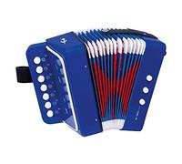 Bino World of Toys Acordeón, Juguete para niños a Partir de 3 años, Juguete para niños (Instrumento Musical para niños con 10 Teclas pequeñas, Instrumento de Teclado de Colores), Azul