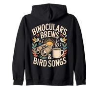 Binocular Brews & Bird Songs observación Aves café Sudadera con Capucha