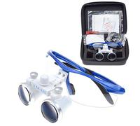 Binocular quirúrgico con lentes antivaho 3,5 X 420 mm Vidrio óptico para trabajo a distancia (azul)