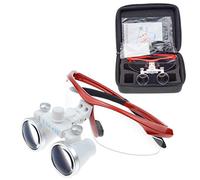 Binocular quirúrgico con lentes antivaho 3,5 X 420 mm Vidrio óptico para trabajo a distancia (rojo)