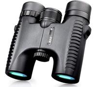 Binoculares compactos 10X26 para Adultos, FMC de Banda Ancha con película Verde, telescopio Impermeable y anslizante para observación de Aves, Caza y Acampada.