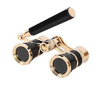 Binoculares de 4 colores para teatro de ópera, carreras de caballos, 3 x 25 pulgadas, con asa/kit de accesorios, telescopio, prismáticos para observación de aves (negro)