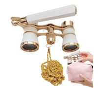 Binoculares de teatro vintage - Gafas de ópera compactas de aleación de 200 g | Binoculares portátiles para observación de aves | Alcance turístico con aumento 3X | Binocular de aleación con mango aju
