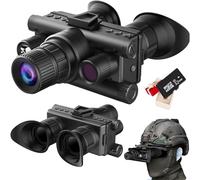 Binoculares de Visión Nocturna 4K con Montaje en Casco Zoom Digital 8X Grabación de Videos 4K Rango de Visión de 1968ft Infrarroja GNV Manos Libres para Adultos con luz Táctica, 32G Card