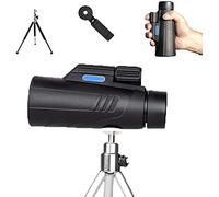 Binoculares monoculares 40x60 Portador de Gafas teléfono móvil Telescopio monocular HD con trípode para teléfono Inteligente Telescopio terrestre FMC para observación de Aves