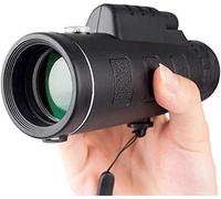 Binoculares portátiles de alta potencia, telescopio monocular, prisma impermeable a prueba de niebla, telescopio monocular con zoom, lente de vidrio óptico recubierto totalmente versátil + clip para