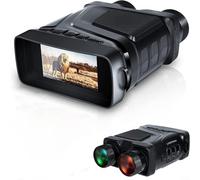 Binoculares recargables de visión nocturna con cámara de zoom 5X 10MP Full HD 1080P Video Pantalla TFT de 3 pulgadas y luz infrarroja de 6W para acampar caza (negro)