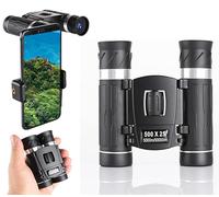 Binoculares Telescopio, 500X25, Prisma BAK4, con clip para teléfono móvil, enfoque manual, para observación de aves, conciertos, observación de estrellas, montañismo