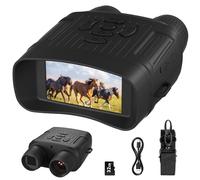 Binoculares Visión Nocturna, 4K HD 36MP Prismáticos de Infrarrojos Digital Visor Nocturno Rango de 200m con LCD TFT de 3.0", Recargable y Zoom Digital 5X, Adecuado para la Caza, con 32GB