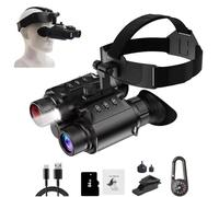 Binoculares VisióN Nocturna Infrarrojos 4k, VisióN Nocturna Rojo para Adultos, Montura para Cabeza, Zoom Digital 8X, Fotos y Videos, Alcance de 600m, Incluye Tarjeta 64gb para Caza y Camping