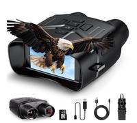 Binoculares Visión Nocturna Relassy 4K HD Prismáticos Infrarrojos Digital Gafas Visión Nocturna para la Caza con función de Carga Zoom Digital 5X Vídeo de Alta definición con Tarjeta de 32GB