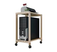 BinOxy Soporte de CPU/PC Soporte Soporte de CPU de Doble Capa PC de Madera sólida Host Home Home Host PC de enfriamiento de Servicio Pesado Soporte de chasis con Ruedas PC Soporte de Caja