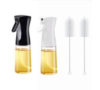 BinPhorm Pulverizador Aceite Spray,2 PCS 220ml Vidrio Spray Aceite Cocina con Cepillo Rociador de Aceite Potente Difusor Aceite Cocina para Freidora de Aire Grill Ensalada