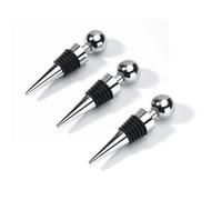 BinPhorm Tapones de Vino,3 PCS Tapón de Botella de Metal Reutilizables Tapón de Vacío Sellado Hermético para Vino Cerveza Champán y Espumosos